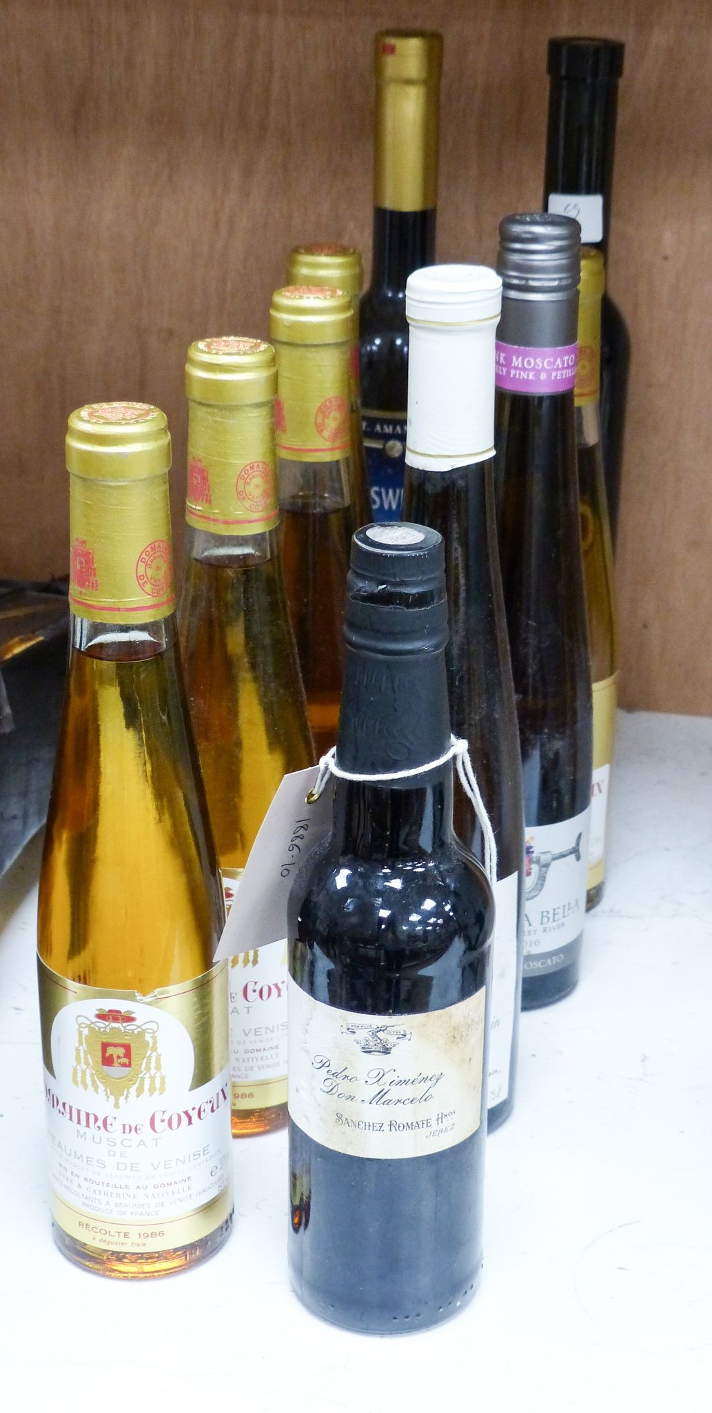 Ten bottles of assorted dessert wines